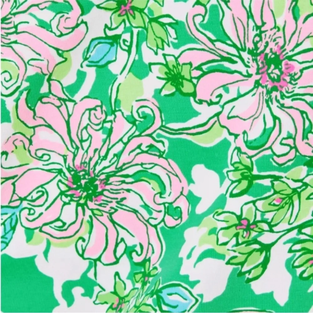 Lilly Pulitzer Designer Travel Shoe Bag Spearmint Blossom Views - Picture 3 of 7